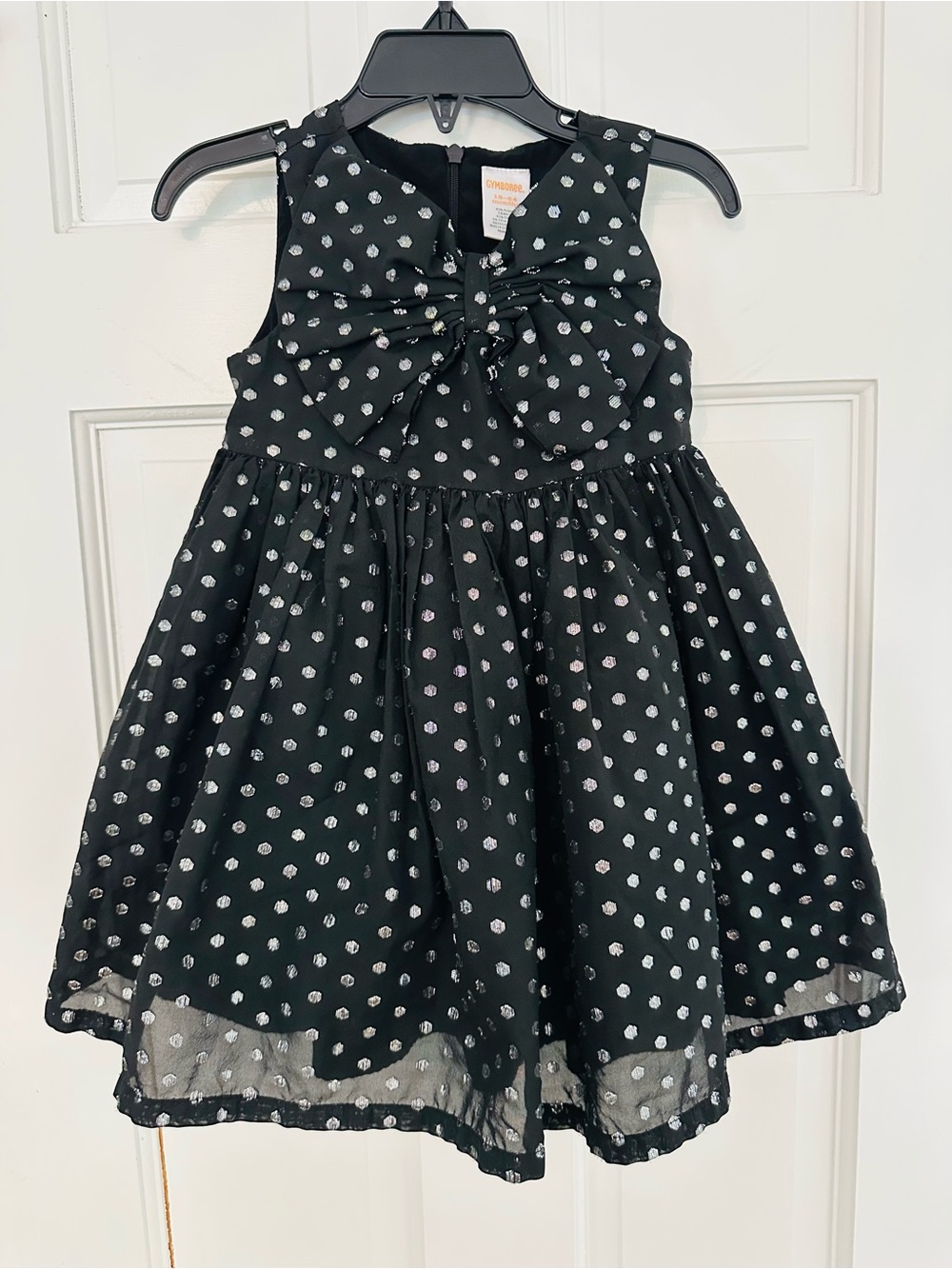 Gymboree Black & Silver Party Holiday Christmas Dress w Bow Accent Size 18-24M